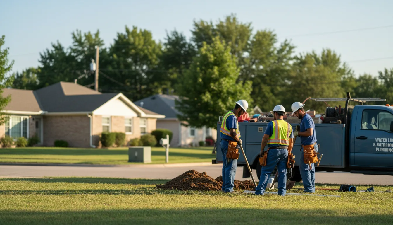 Residential water line and bathroom plumbing service in Robertsville, OH